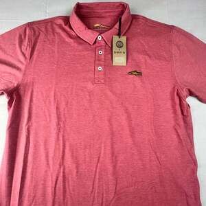Orvis Shirt Mens Large Salmon Pink Preppy Stretch Anglers Performance Golf Polo